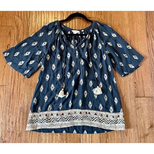 Fat Face Uk boho tassel detail blouse size 2 White