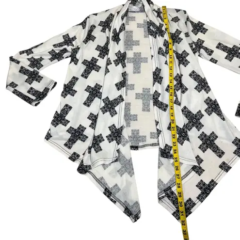 Hot Ginger Y2k 2000s Cross Decor Cardi Asymmetrical Size Medium White