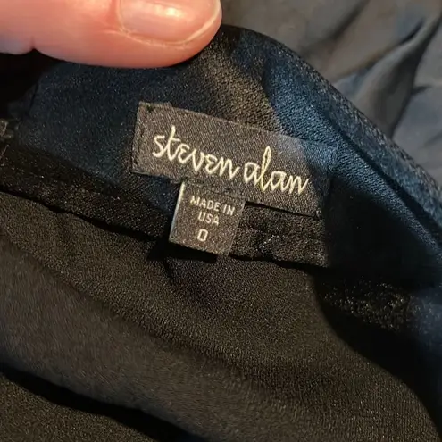 Steven Alan Women's Work Pants Trousers Side Zip Pockets Viscose Black Size 0 XS