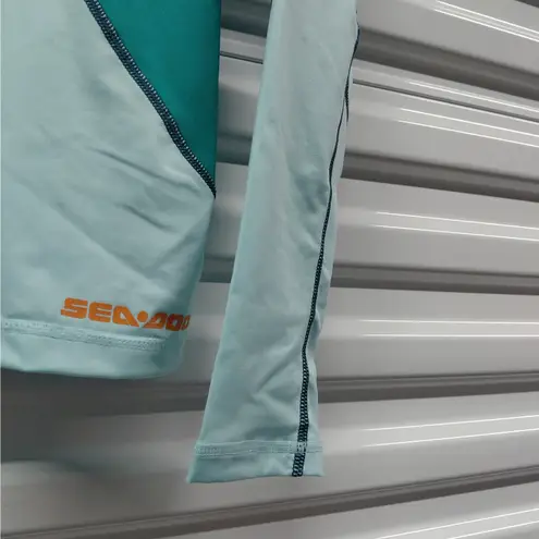 Sea Doo Women's Long Sleeve Rashguard Performance Jacket Size Small Full Zip Green