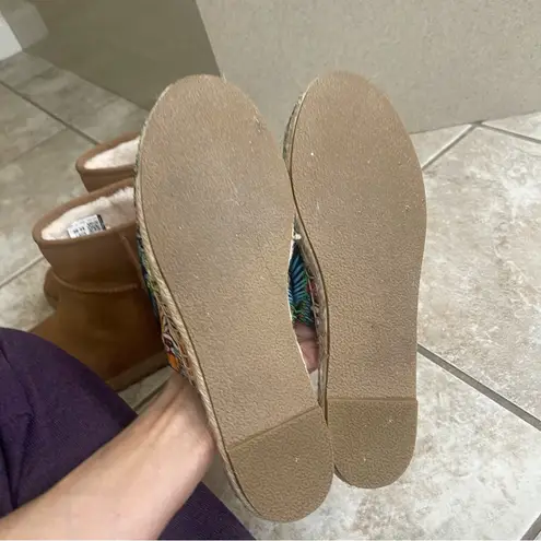 Johnny Was Biya JWLA Tigres Tiger Mules Espadrille Flats Slip On 8 Wore 1x Mint