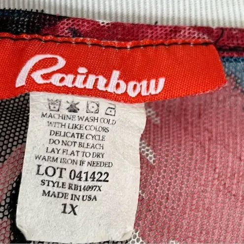 Rainbow Y2K Sheer Floral Maxi Duster L/XL Black Size L