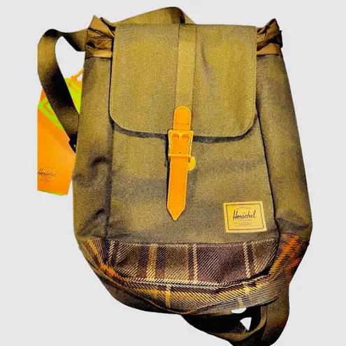 Herschel Supply Company Herschel Retreat™ Green with Plaid Sling Bag Rare Hard to find!
