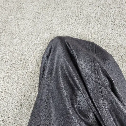 Serra Womens Faux Leather Leggings XL Black Metallic Stretch Skinny Slim Fit New