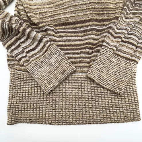 A Byer Vintage Womens Sweater Small Striped Metallic Cowl Neck Y2K - Image 8