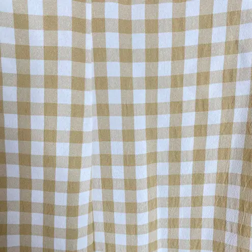 NWOT GINGHAM COTTAGECORE JUMPSUIT Tan Size L