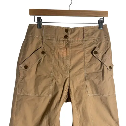 Veronica Beard Sigrid Khaki High Rise Wide Leg Cargo Utility Pants Size 6