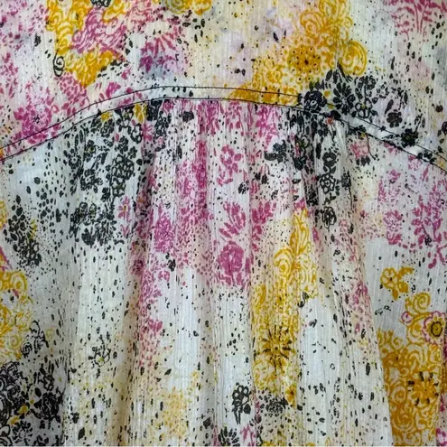 Pilcro | Anthropologie Smocked Buttondown Boho Blouse Women’s Size XXSP Pink