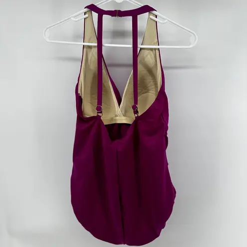 MiracleSuit Wrapsody One Piece Swimwear Bikini V Neck Padded Framboise Purple 12