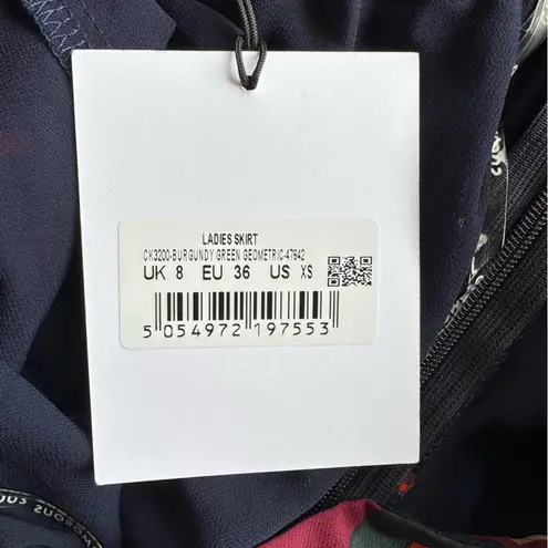 Glamorous Pleated Plisse A Line Academia Skirt Burgundy Navy Multicolor Herringbone