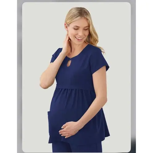 Jockey Women's Maternity Scrub Top XS Blue Size undefined