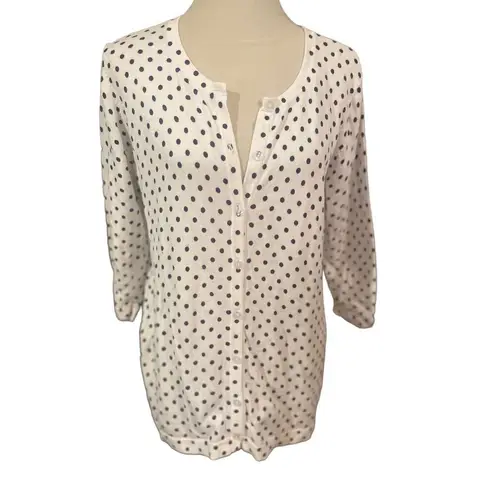 Laura Scott Lightweight White with Black Polka Dots Long Sleeve 100% Cotton Card - Image 2