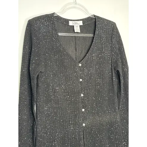 Y2K Patra Black Glitter Long Evening Jacket Dress Topper USA made Medium