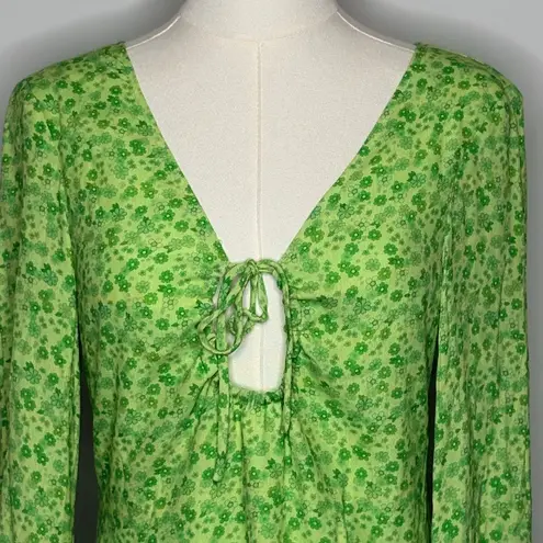 Charlie Holiday Womens Nixon Green Retro Floral Size 6 Mini Dress