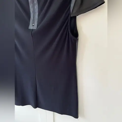 Alice + Olivia  Black Top With 100% Leather Size‎ Large