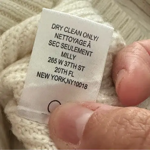 Milly • Cream White Cold Shoulder Sweater Size S Cashmere Warm Soft