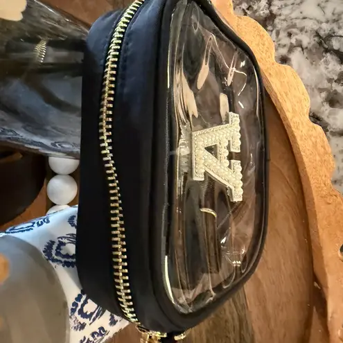 Clear Crossbody Bag Letter A Black