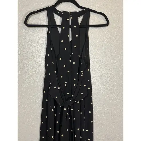 Ann Taylor  Black White Polka Dot Racerback Tie Waist Pants Jumpsuit 4