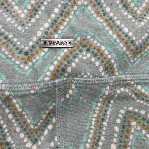 prAna Serafina Ruched Optional Footed Legging Agave Sizzle Green size medium