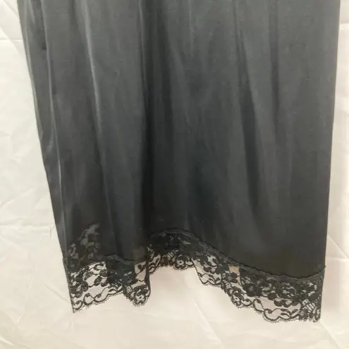 Vanity Fair VTG Womens S Black Lace Trim Slip Dress Coquette Romantic Feminine