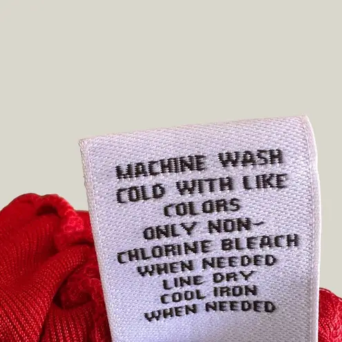 Fever Red Chain Ruched Scoop Neck Long