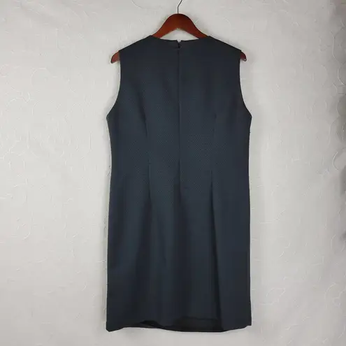 Ellen Tracy Womens Sheath Dress Size 16 Navy Beaded Sequin Statement Collar Mini