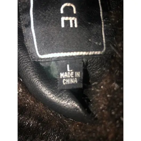 AMBIENCE 100% leather revisable jacket size L. Black