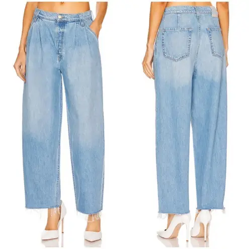 đŸ’•MOTHER SNACKS Double Prep Fun Dip Flood Fray Jeans Nothing Else Like It 29 NWT Blue