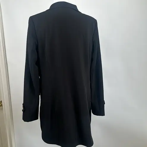 Dennis Basso Luxe Crepe Snap Front Jacket with Printed Lining Black Size 4 NWOT