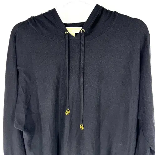 Michael Kors Lightweight Pullover Hoodie Black with Gold Accents Size XL