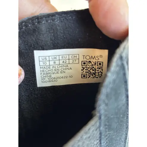 Toms ‎ Black Suede Ankle Wedge Bootie Women's 10 Low Top