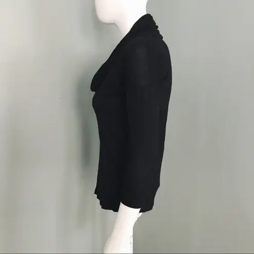 Draped Cowl Neck Top in Black | Size XS