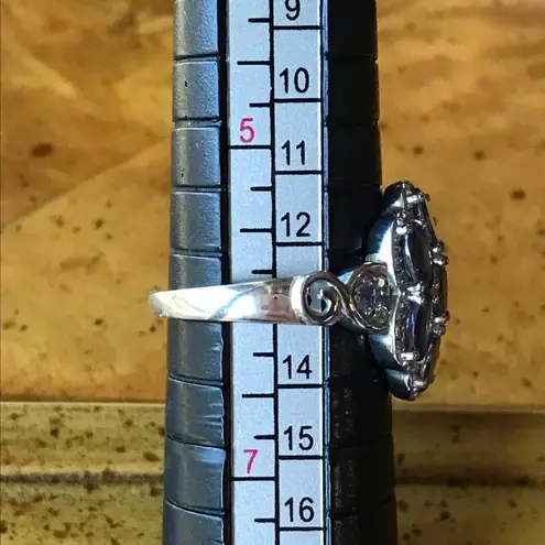 Natural Tanzanite Sterling Silver Ring Size 6 Purple