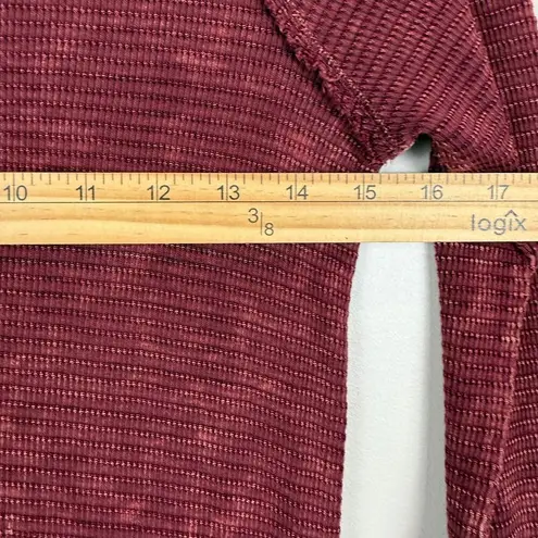 Able Sweater Dress Women's Small Burgundy Texture Knit Geometric Button Cuffs Red