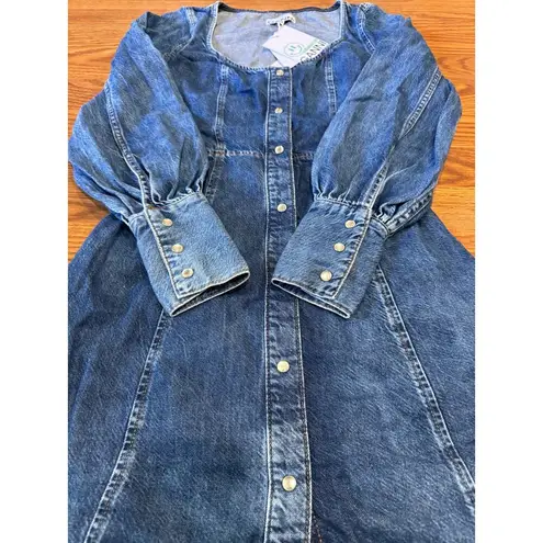 Ganni Denim long sleeve mini dress size 32 / US 0