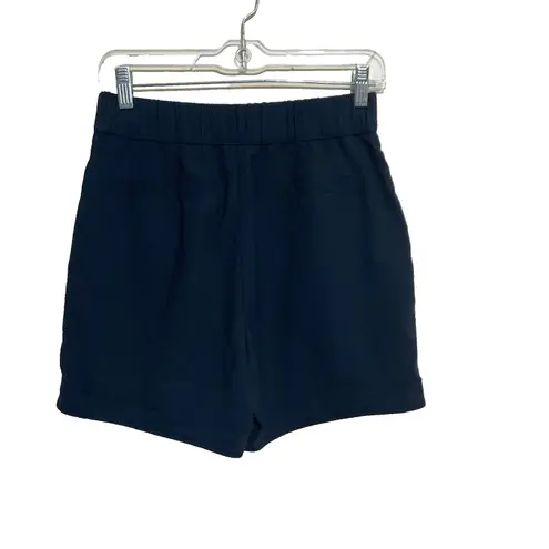 Democracy highrise elasticated waistband side pockets navy women light shorts M