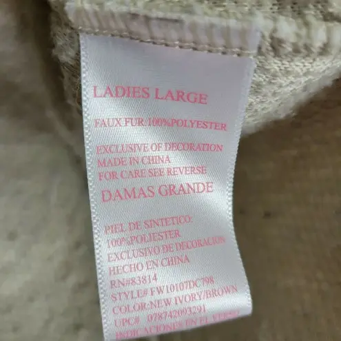 Members Mark Womens Sweater Size Large Cream Cozy Sherpa Cream Pullover