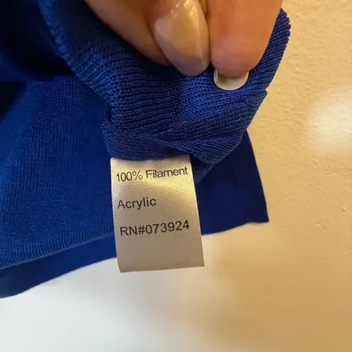 Ming Wang Sleeveless Top Bright Blue High Collar Women’s Size PM Petite Medium