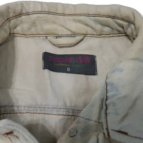 Paper Dolls Paper Doll Jacket Size Small Women's Denim Jacket Distressed Jean Jacket Cotton