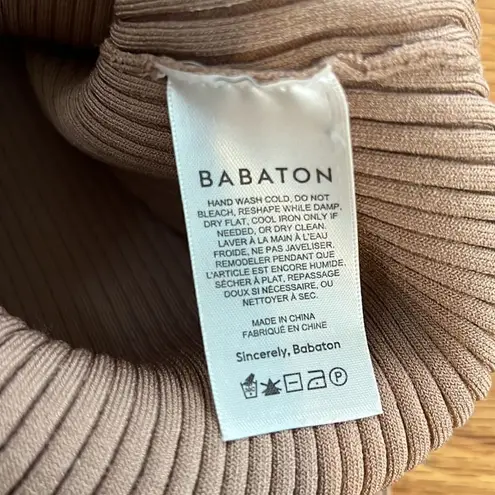 Babaton Aritizia Sculpt Ribbed Knit Double V Neck Tank mini Dress