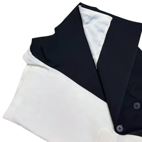 Endless Rose NWT Colorblock Contrast Blazer Romper Small Tuxedo Black White