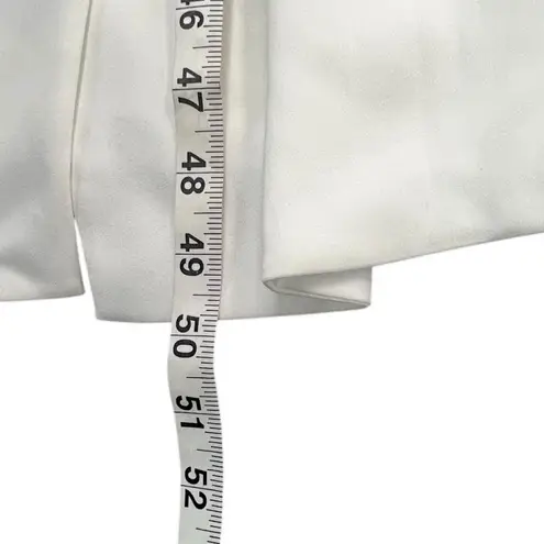 Giorgio Armani Cady Wrap Midi Dress 46 US 10 White Cap Sleeve Timeless Luxury