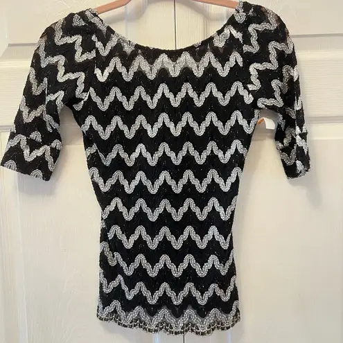 Rachel Comey New bateau metallic zig zag top size 4