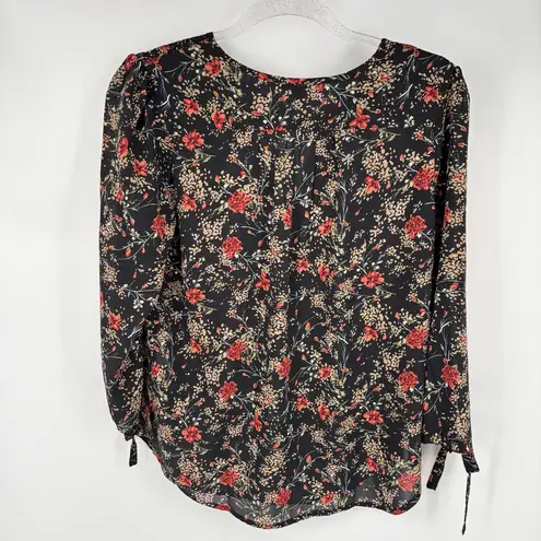 Monday Fun Amiyah Tie Sleeve Blouse Size Small Black NWT