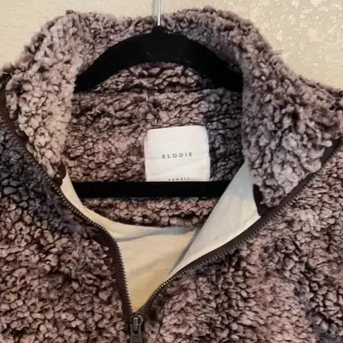 Elodie Teddy Half Zip Pullover Two Toned Purple and Cream Size Xsmall EUC