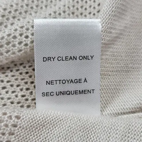 T Tahari Womens Long Cardigan Size S Beige Loose Open Knit Waterfall Long Sleeve