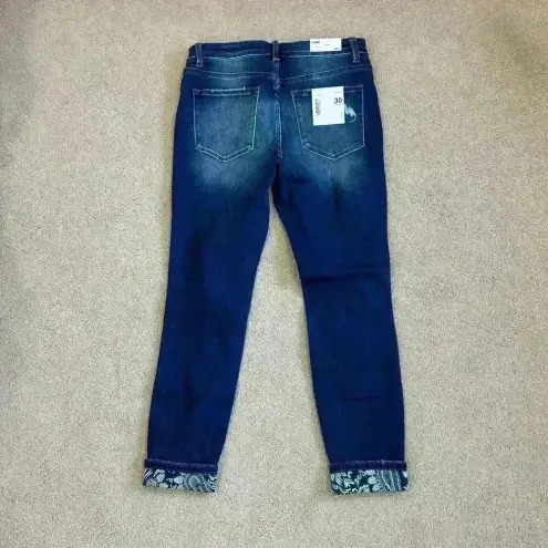 NWT Vervet Amber Jeans Mid Rise Skinny Distressed Dark Wash Denim Blue Size 30