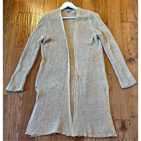 Joseph A tan knit open duster cardigan size M