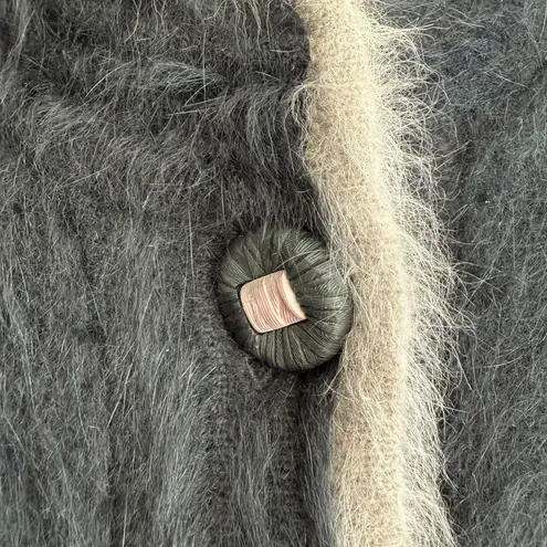 Venesha Vintage Angora Soft Black Cardigan Cozy Minimalist Boho Aesthetic Medium