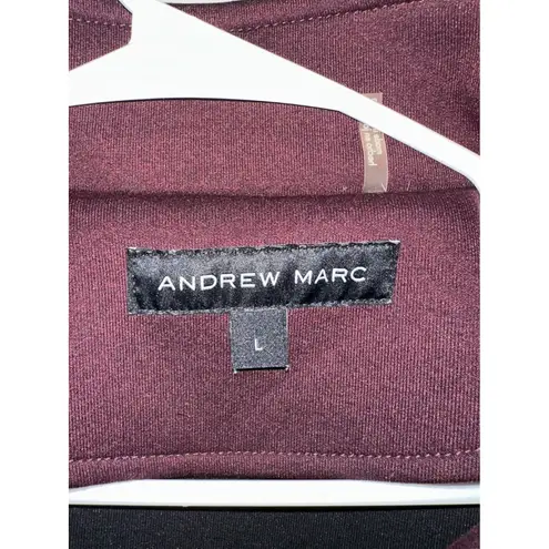 Andrew Marc Burgundy Full Zip Hooded Jacket Womens Large Coat Outdoor
